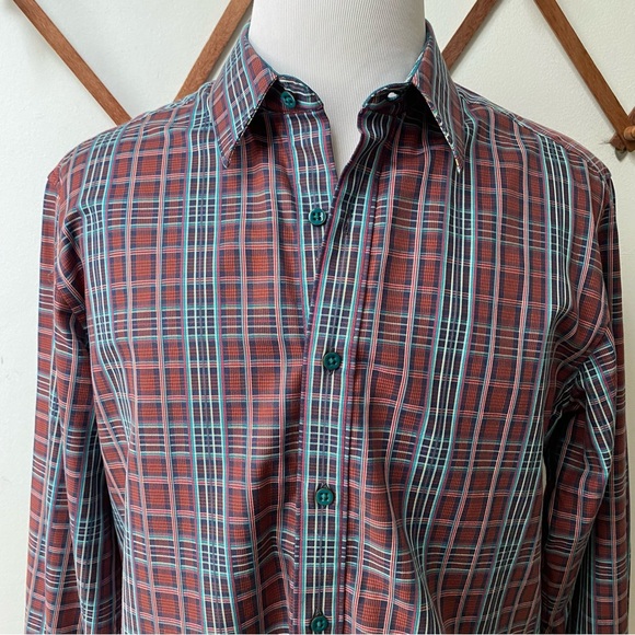 Robert Graham Plaid Button Up Flip Cuff Shirt - Picture 2 of 16